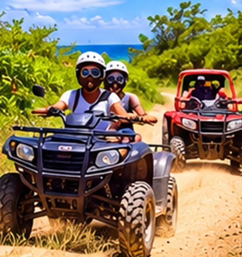ATV and dune buggy on a coastal trail